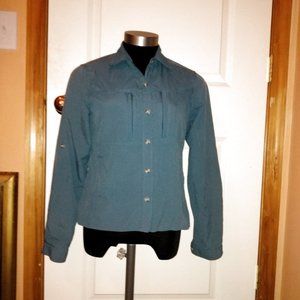 Exofficio Women's Button Down Blue Plaid Shirt S